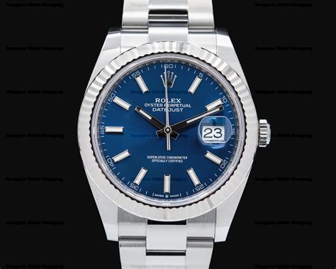 rolex 126334 datejust 41 with blue stick dial